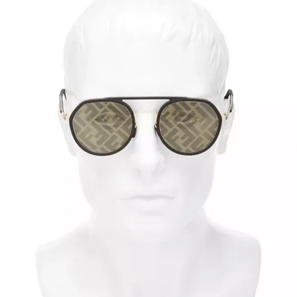 💯- New Authentic Fendi Pattern Pilot Men's Sunglasses FE40040U 02C 51. - Picture 3 of 16